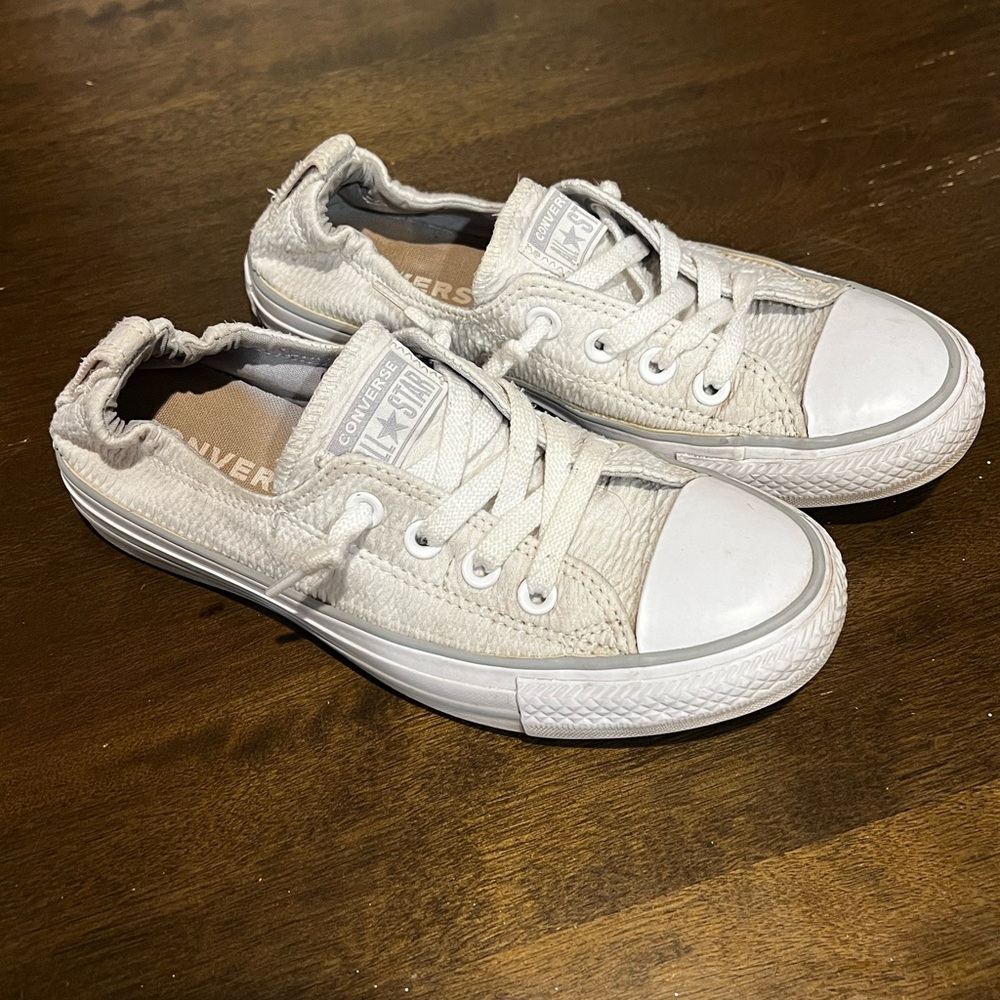 Converse size 7 white slip on tennis shoe women’s